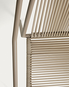 Уличный стул Zivia из веревки цвета экрю и стали цвета таупе