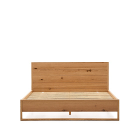 Кровать Alguema из дубового шпона с натуральной отделкой для матраса 160 x 200