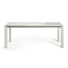 Стол Atta 160 (220) x90 керамика белый