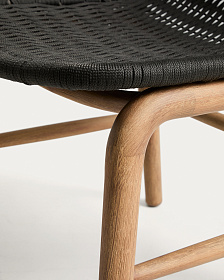 Уличный стул Alipa из массива акации и веревки темно-серого цвета