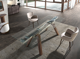 Стул 4104/A208 коричневый из пестрой ткани