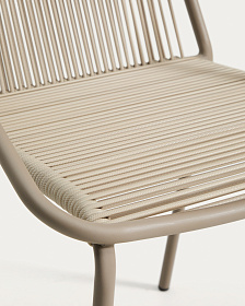 Уличный стул Zivia из веревки цвета экрю и стали цвета таупе