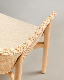 3-местный диван Galea из тикового дерева и синтетического ротанга, 223 см