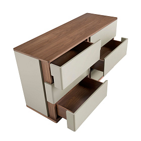 Комод  7168/MC2320DR из серого лака и орехового дерева