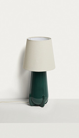 Настольная лампа Odra из зеленой керамики с глянцевой отделкой