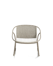 Кресло-качалка уличное Atrani из стали и веревки бежевого цвета