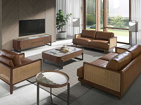 Прямоугольный журнальный стол 2131/437-D из ореха и керамики