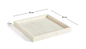 Поднос Serela из белого мрамора 35 x 35 см