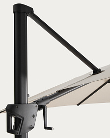 Бежевый консольный зонт Noli с графитовой алюминиевой конструкцией, 300 x 300 см