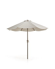 Бежевый зонт Milna со стальной конструкцией цвета таупе, диаметр 300 см