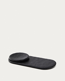 Набор из 2 черных алюминиевых подносов Mabic