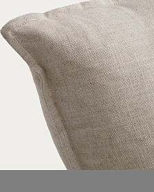 Модульный трехместный диван Anarela из бежевого льна и вискозы со съемным чехлом, 220 см