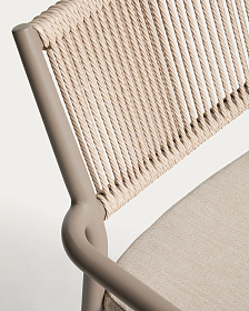 Уличный стул Argasi из алюминия цвета экрю и веревки