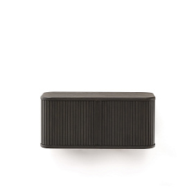 Шкафчик для ванной Mailen из ясеневого шпона в темной отделке, 90 x 45