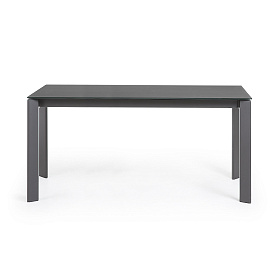 Стол Atta 160 (220) x90 антрацит, темно-серый, стекло