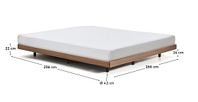 Основание кровати Norlen из орехового шпона с темной отделкой для матраса размером 160 x 200 см