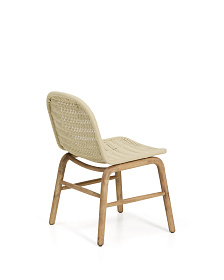 Уличный стул Alipa из массива акации и веревки цвета экрю