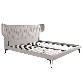 Кровать 7160/GC1801 из светло-серой ткани 180x200