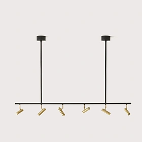 Подвесной светильник Maho 6L черный - латунь