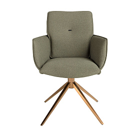 Поворотное кресло 4238 из оливково-зеленой ткани