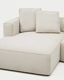 Диван-кровать Marela бежевый шенилл 3-местный с кушеткой слева 236 см