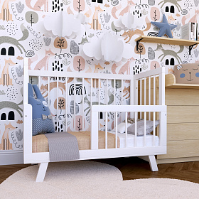 Кроватка для новорожденного Lillaland - модель Lilla Aria (НИК23)белая