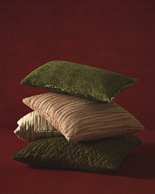 Чехол для подушки Narela из зеленого жаккардового хлопка и вискозы 50 x 30 см