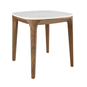 Приставной столик 2133/ET933 из мраморной керамики и ореха