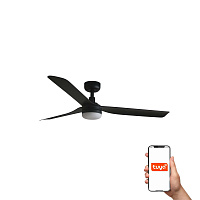 Потолочный вентилятор PUNT Ш1300MM черный 3 PALAS LED 18W TUYA