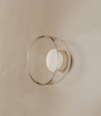 Настенный светильник Ipon золотой металл, прозрачный плафон