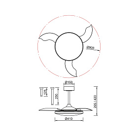 9056 Люстра-вентилятор SLIM FAN mini