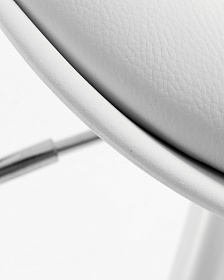 Барный стул Orlando-T из белой экокожи и хромированной стали, высота 60-82 см
