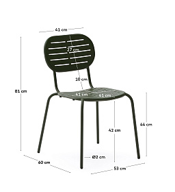 Уличный стул Brai из зеленой оцинкованной стали