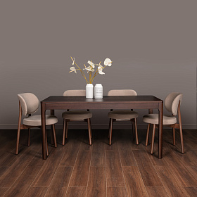 Стул Clemente ткань Marino col. 06, итальянский орех