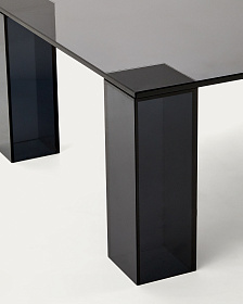 Журнальный столик Adularia из стекла темно-серого цвета 140 x 60