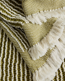 Хлопковый плед Lideba в зеленую полоску, 100 x 170 см