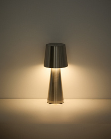 Настольная лампа Arenys малая из металла с блестящей серебристой отделкой