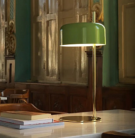 Настольная лампа Lalu золотой - зеленый абажур