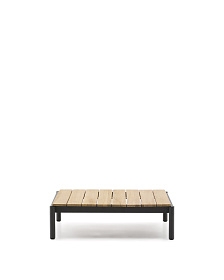 Журнальный столик Sorells из серого алюминия и тикового дерева 89 x 91 см