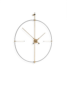 Часы настенные Bilbao Premium Walnut - brass - oak wood