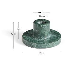 Подсвечник Zalvori из зеленого мрамора, 5 см