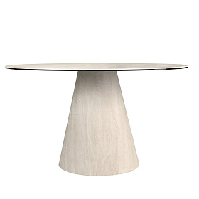 Круглый обеденный стол 1199 из керамики в мраморной отделке и дерева