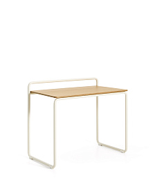 Tinn Письменный стол из ясеневого шпона с бежевой металлической конструкцией, 75 x 45,5