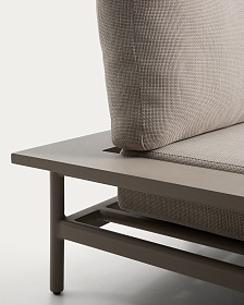 Трехместный уличный диван Vathi с левым шезлонгом цвета таупе, 250 x 159 см