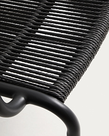 Уличное кресло Salis из графитового алюминия и темно-серой веревки