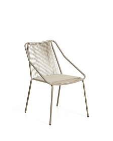 Уличный стул Zivia из веревки цвета экрю и стали цвета таупе