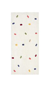 Ковер Epifania белый хлопок с разноцветными точками 90 x 150 см