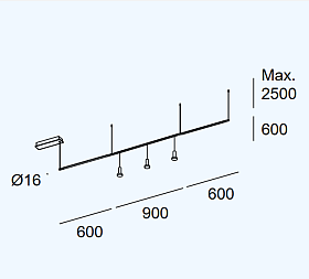 Подвес Tubs Modular Lineal & Track with 3 Downlights 00-A192-05-M1
