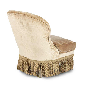 Бежевое бархатное кресло Velvet