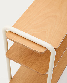 Стеллаж из ясеневого шпона цвета Tinn с бежевой металлической конструкцией, 70 x 60